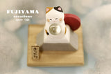 Handmade Japanese Kawaii Cat,neko with handmade Fuji Mount stand