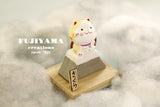 Handmade Japanese Kawaii Cat,neko with handmade Fuji Mount stand