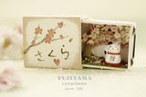 Handmade Japanese Kawaii Cat,Sakura tree with handmade wooden match box,D123