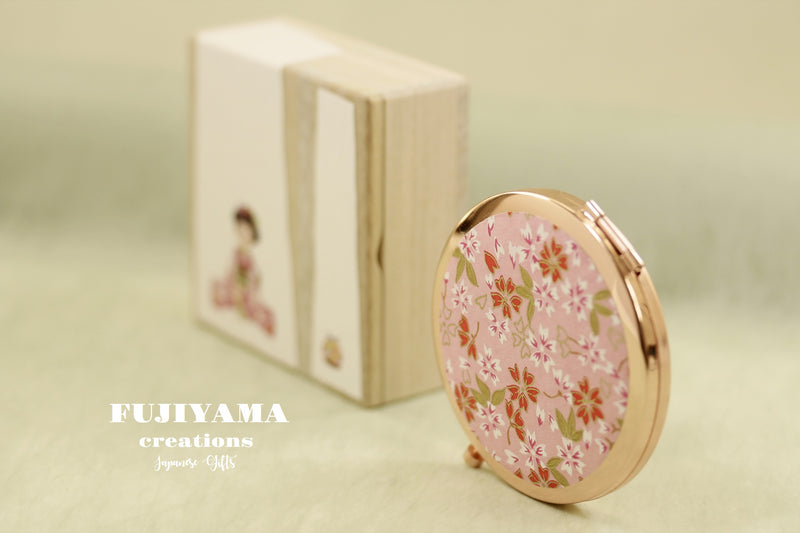 Japanese chiyogami purse mirror,D149