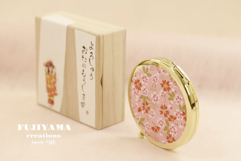 Japanese chiyogami purse mirror,D148