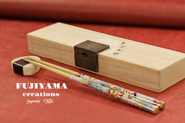 Handmade Japanese Chopsticks set with wooden box C209