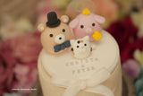 pig and bear wedding cake topper