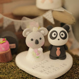 panda and koala wedding cake topper