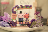 Pig and Fox Wedding Cake Topper