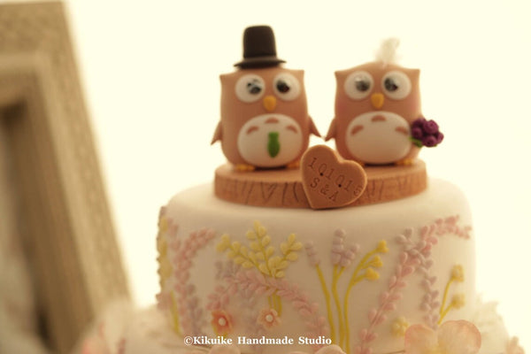 owls Wedding Cake Topper