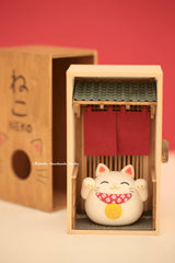 Handmade Japanese Kawaii Lucky Cat dollhouse,Maneki Neko
