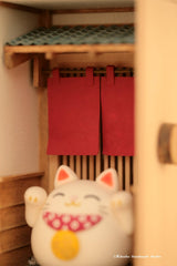 Handmade Japanese Kawaii Lucky Cat dollhouse,Maneki Neko