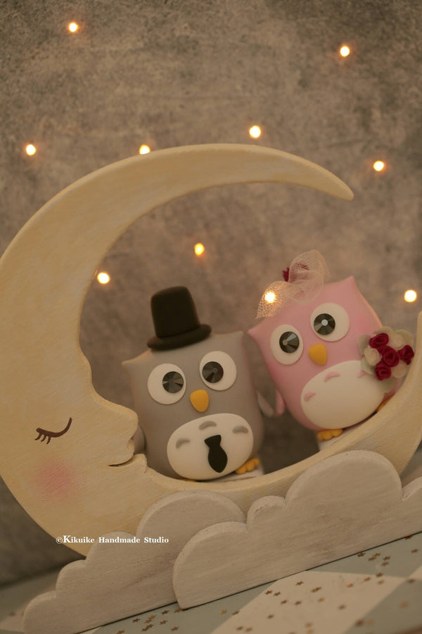 owls Wedding Cake Topper