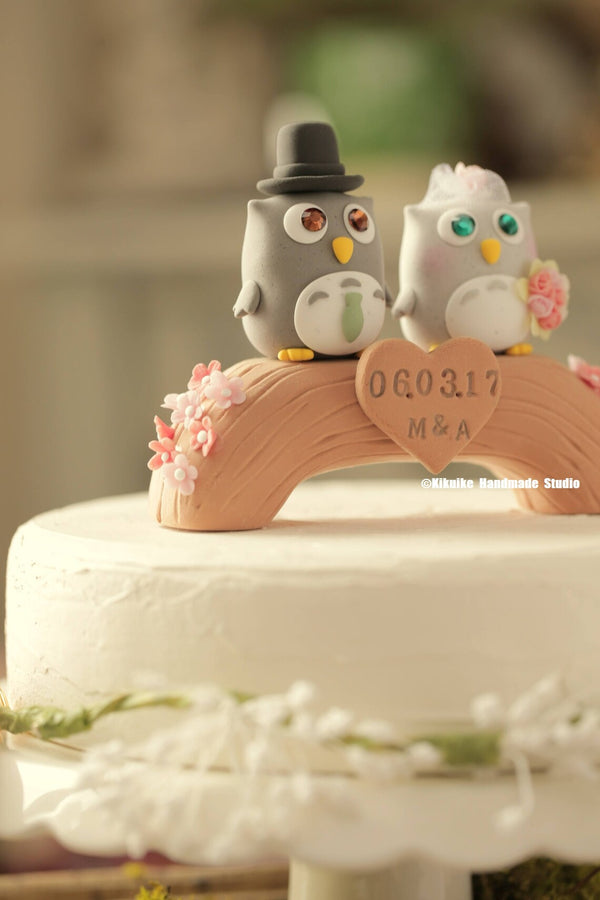 owls Wedding Cake Topper