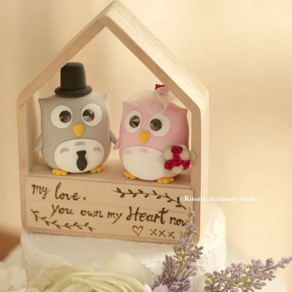 owls Wedding Cake Topper