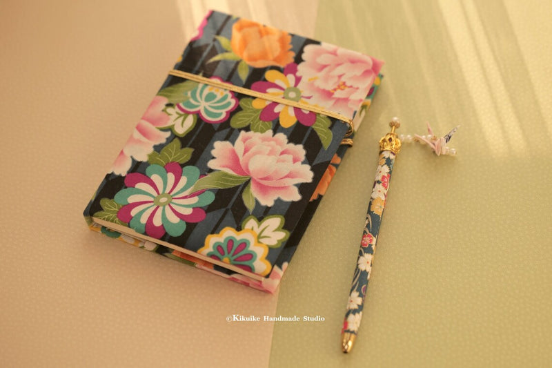 Handmade Japanese kimono fabric journal
