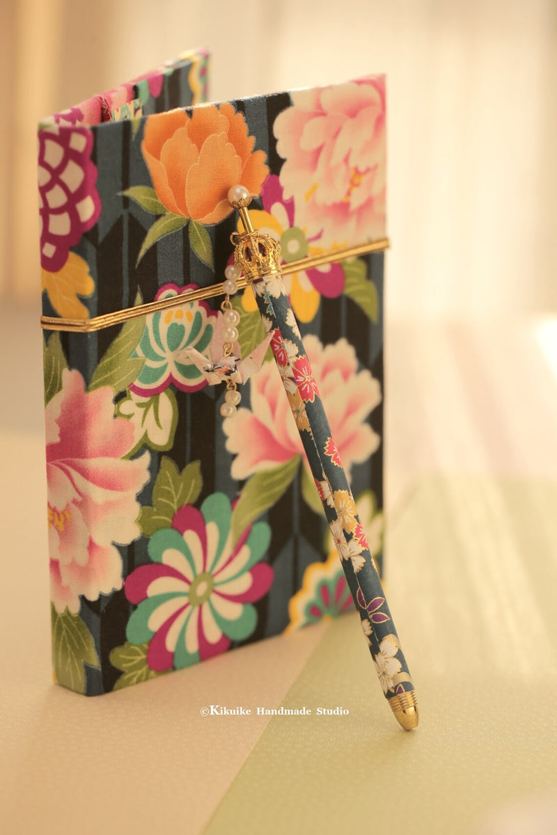 Handmade Japanese kimono fabric journal