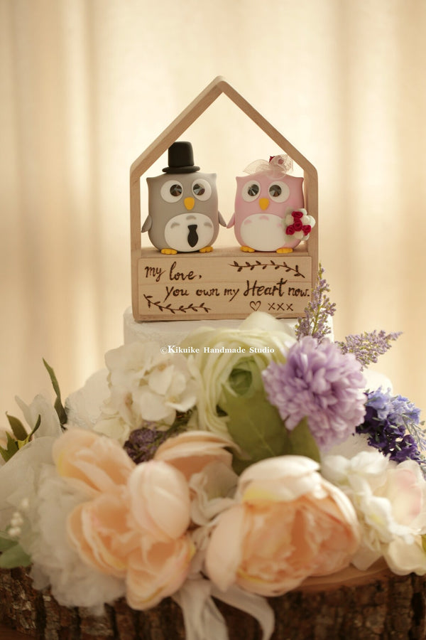 owls Wedding Cake Topper