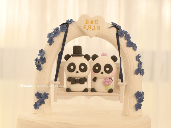 panda wedding cake topper