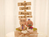 platypus and dog wedding cake topper
