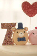 pig and bear wedding cake topper