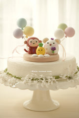 mouse and monkey wedding cake topper