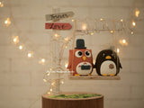 Penguin and Owl Wedding Cake Topper