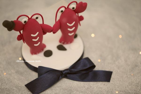 lobsters wedding cake topper