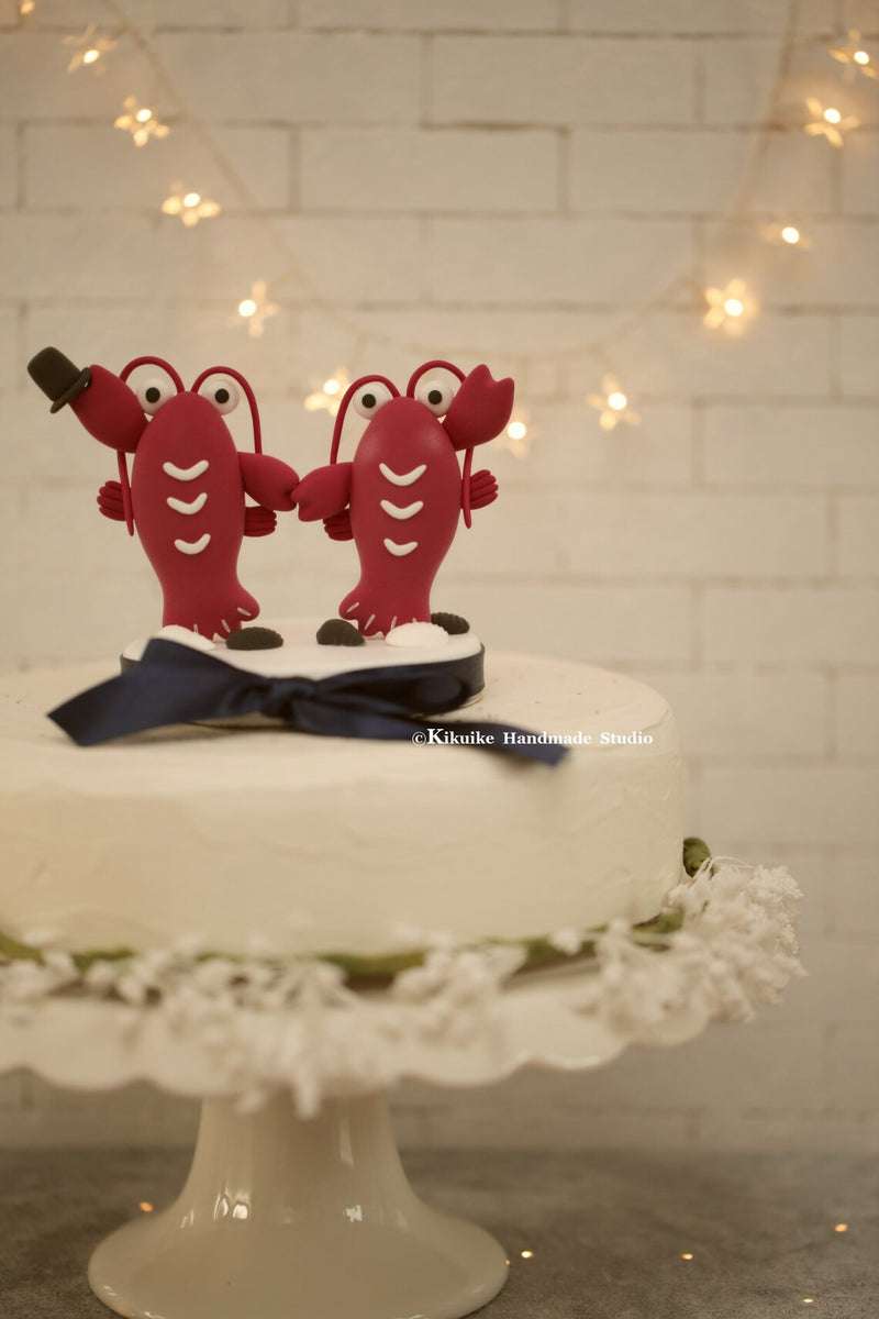 lobsters wedding cake topper