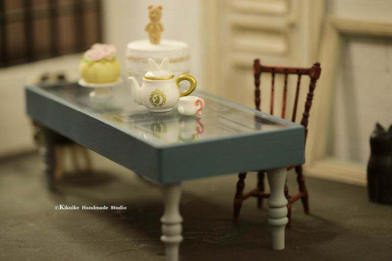Handmade Dollhouse Furniture Kitchen Table - 1/12 Dollhouse Miniature Scale