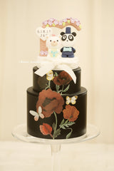 panda and bear wedding cake topper