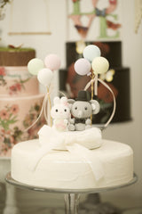 bunny and elephant wedding cake topper