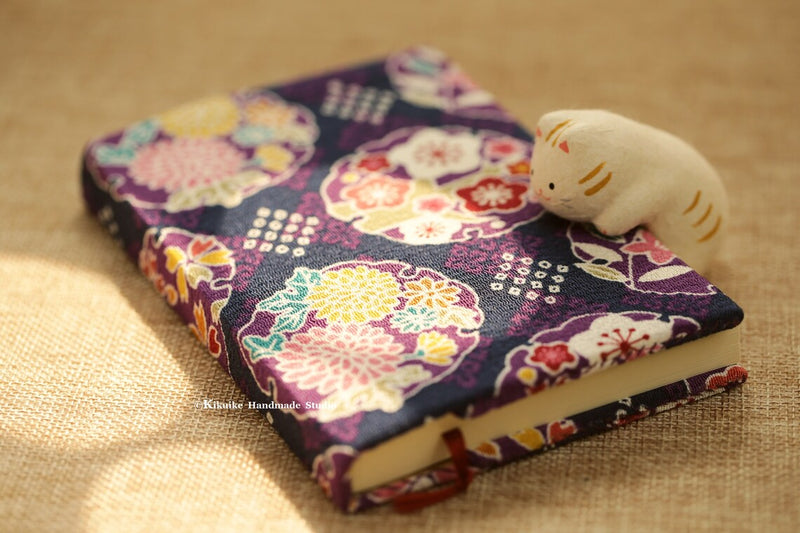 Handmade Japanese kimono fabric cover journal