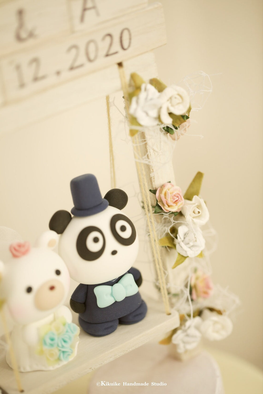 Custom Handmade Dressed Bears Wedding Cake Topper outlet