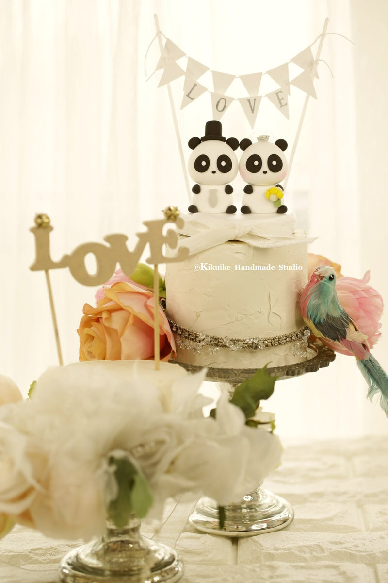 panda wedding cake topper