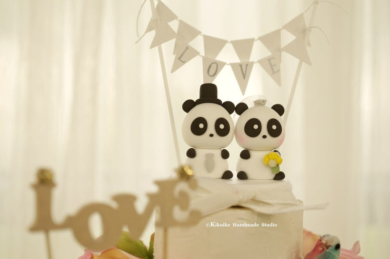 panda wedding cake topper