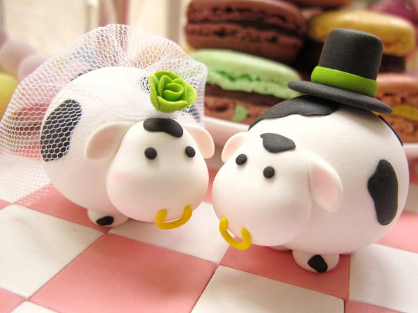 cow couple wedding cake topper