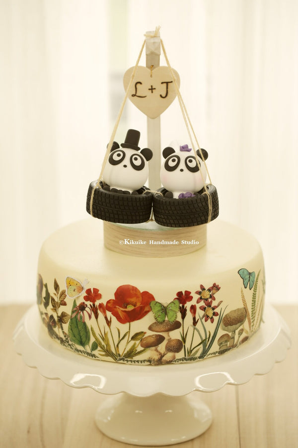 panda wedding cake topper