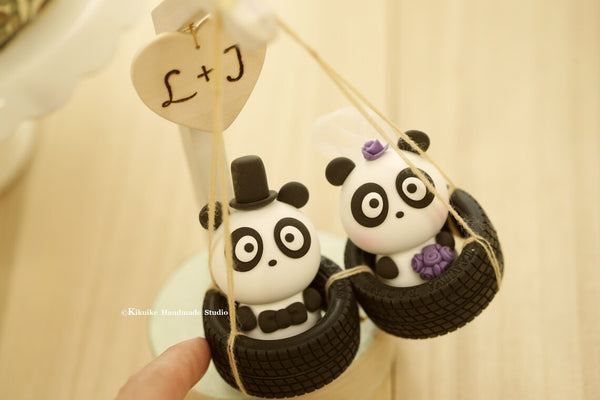 panda wedding cake topper