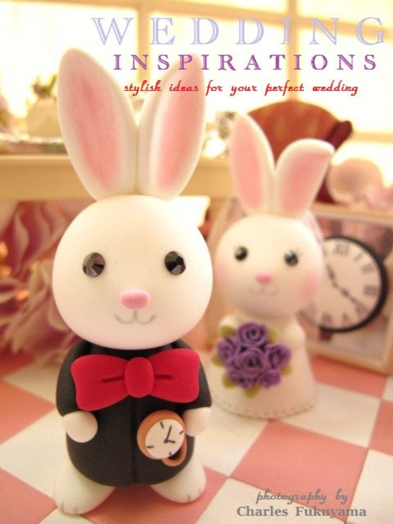 bunny and rabbit wedding cake topper