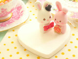 bunny and rabbit wedding cake topper