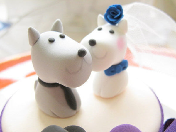 custom dogs wedding cake topper