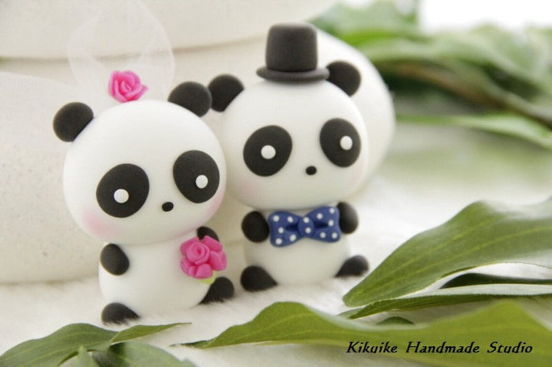 panda wedding cake topper