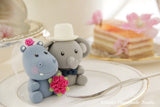 elephant and hippo wedding cake topper