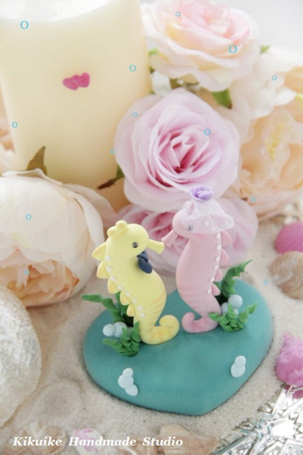 sea horse wedding cake topper