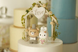 bunny and bear wedding cake topper