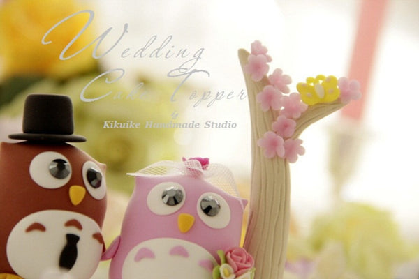 owls Wedding Cake Topper