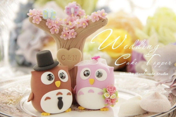 owls Wedding Cake Topper