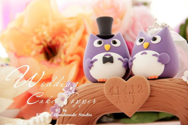 owls Wedding Cake Topper