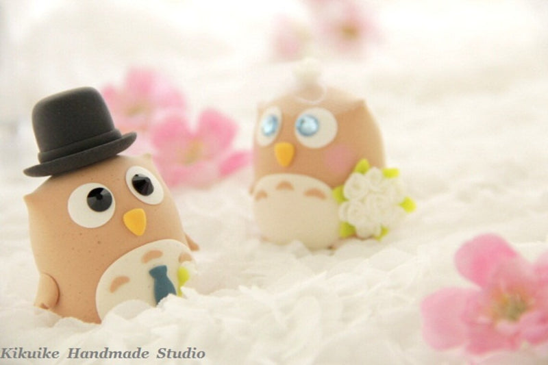 owls Wedding Cake Topper