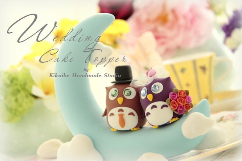 owls Wedding Cake Topper