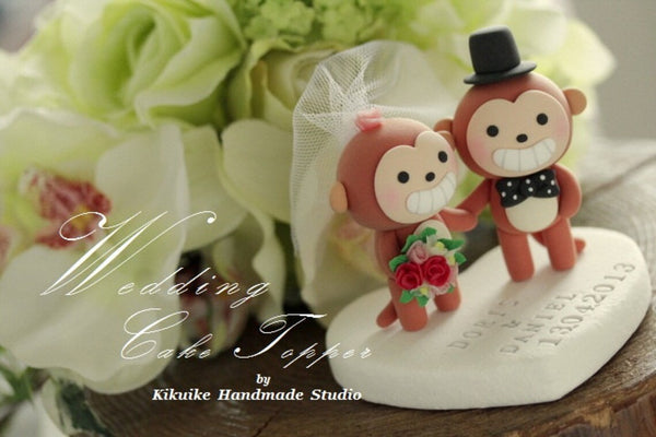 monkey wedding cake topper