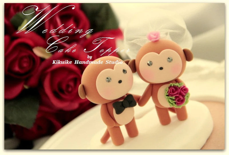 monkey wedding cake topper