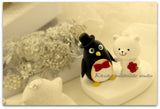 penguin and polar wedding cake topper